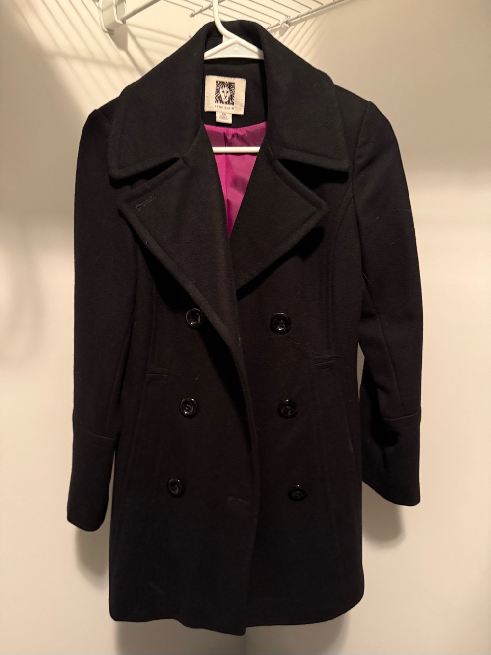 Women’s Black Double-Breasted Wool Blend Coat - Lined